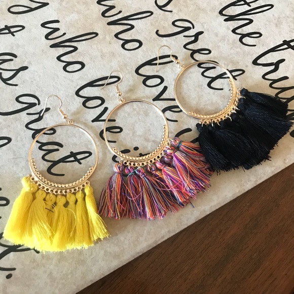 NEW Trendy Tassel Hoop Earrings 
NWOT - Picture 2 of 2